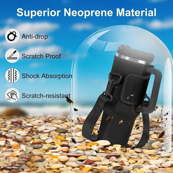 Neoprene Water Bottle Holder with Adjustable Shoulder Strap
