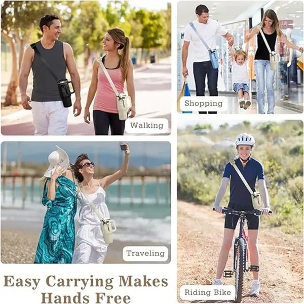 Neoprene Water Bottle Holder with Adjustable Shoulder Strap