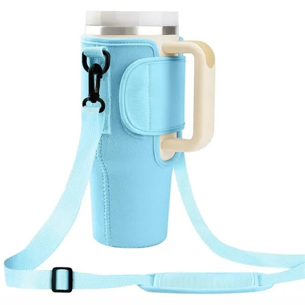 Neoprene Water Bottle Holder with Adjustable Shoulder Strap