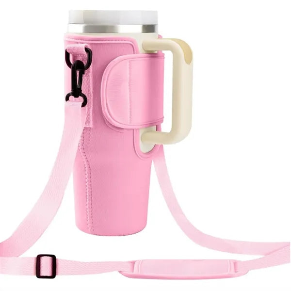 Neoprene Water Bottle Holder with Adjustable Shoulder Strap