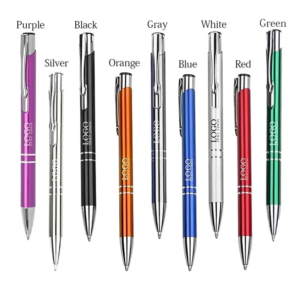 Retractable Metal Ballpoint Pen With Black Ink
