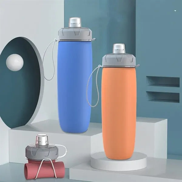 20oz Collapsible Silicone Travel Water Bottle Leakproof