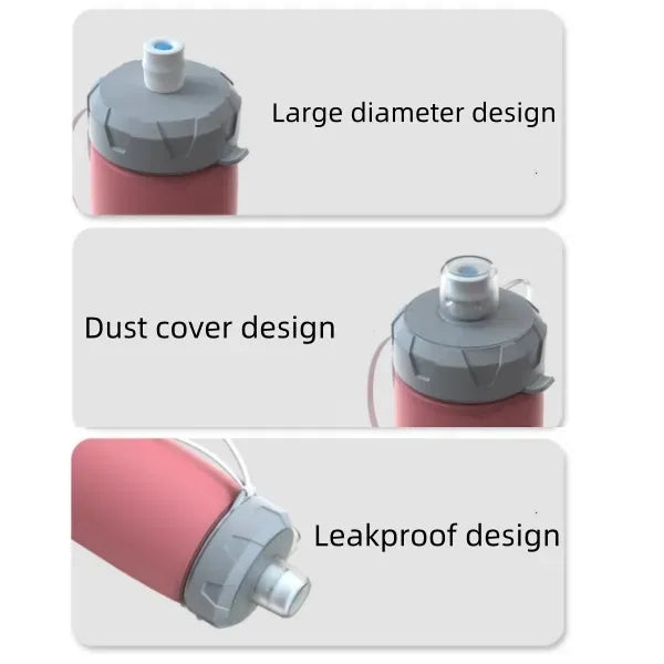 20oz Collapsible Silicone Travel Water Bottle Leakproof
