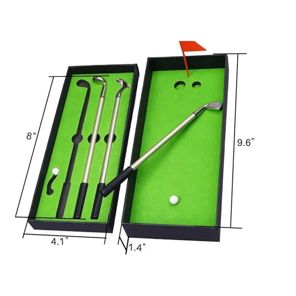 6-Inch Metal Golf-Themed Ballpoint Pen Set