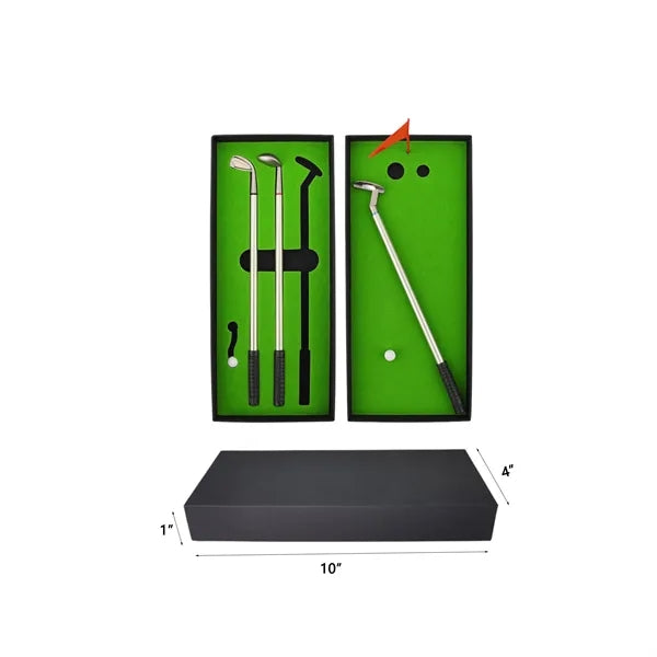 6-Inch Metal Golf-Themed Ballpoint Pen Set