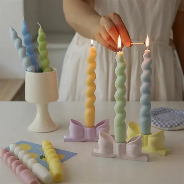 Stunning Cream Spiral Candles