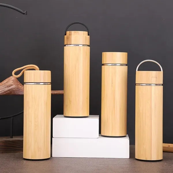 Drinkware Insulated Water Bottle Bamboo Tumbler
