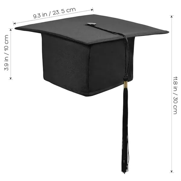 Matte Graduation Cap with Tassel & Year Charm