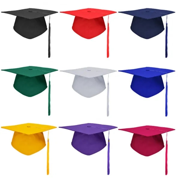 Matte Graduation Cap with Tassel & Year Charm