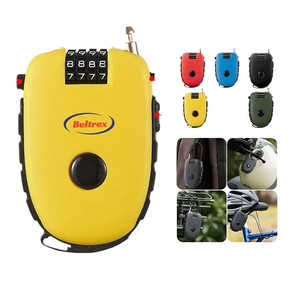 Multifunctional Helmet Lock with Retractable Cable