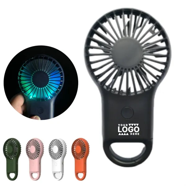 Multifunctional Handheld Fan with LED Lighting and Hook