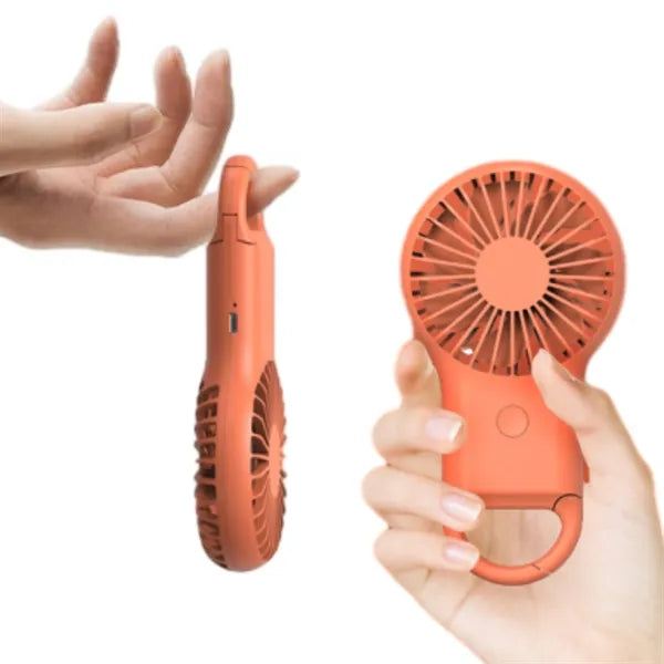 Multifunctional Handheld Fan with LED Lighting and Hook