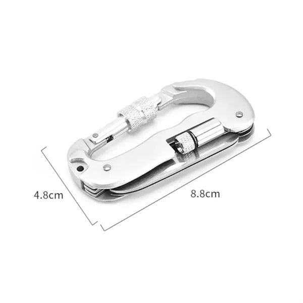 Multi-Tool Carabiner Clip with Knife and LED Light