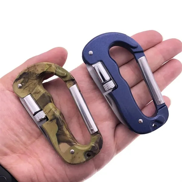 Multi-Tool Carabiner Clip with Knife and LED Light