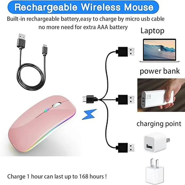 LED Rechargeable Gaming 2.4G Wireless Mouse
