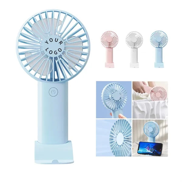 Portable Rechargeable Fan with Phone Stand Base