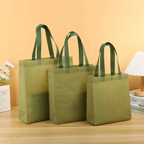 Snap Button Closure Nonwoven Tote Bags