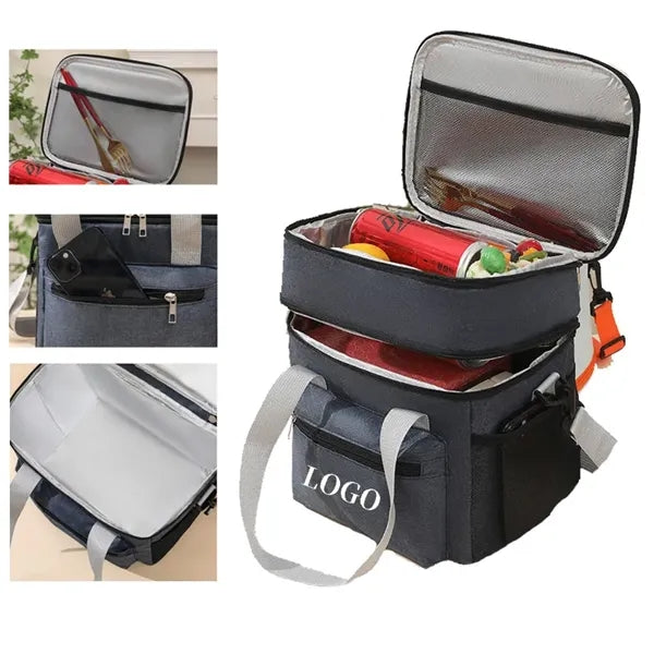 Double Multifunctional Insulated Cooler Lunch Bag