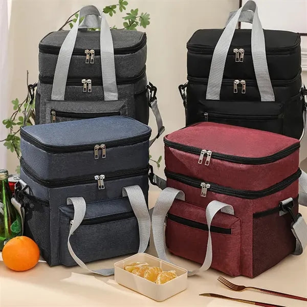 Double Multifunctional Insulated Cooler Lunch Bag