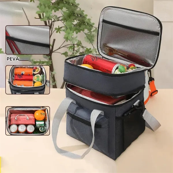 Double Multifunctional Insulated Cooler Lunch Bag
