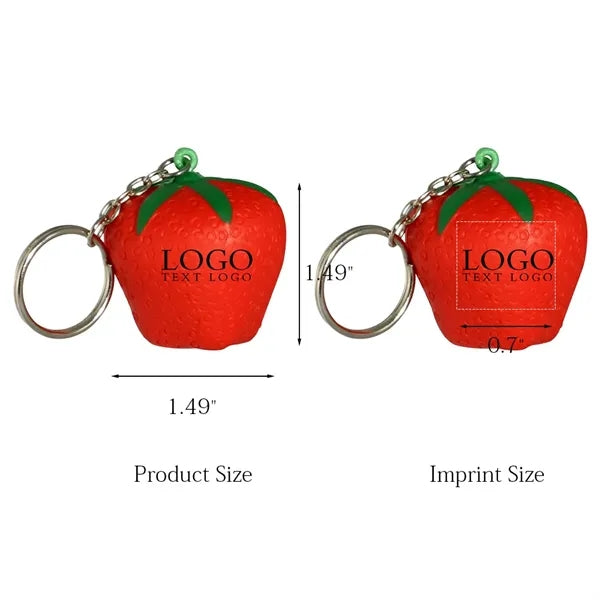 Strawberry Shaped Squeeze Stress Reliever Keychain