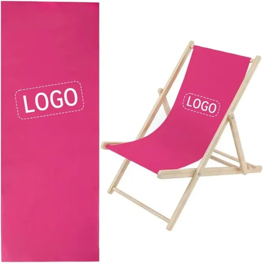 55" Custom Wooden Beach Lounger Chair w/Large Imprint Area
