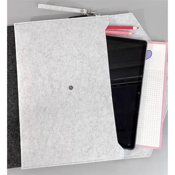 Logo Felt A4 Document Holder with Secure Closure