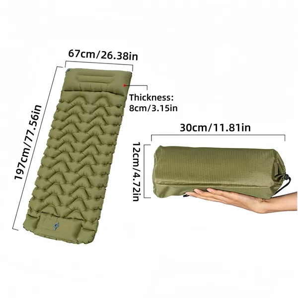 Camping Air Mattress with Built-in Foot Pump