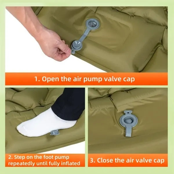 Camping Air Mattress with Built-in Foot Pump