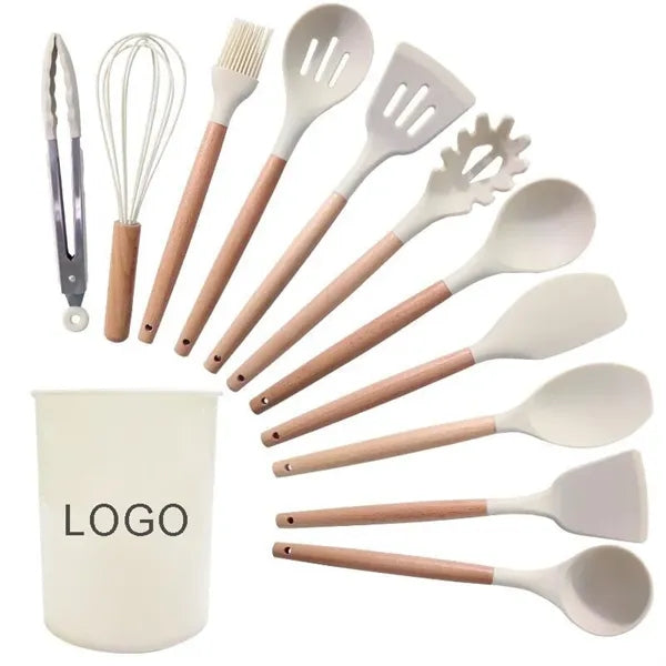 Kitchen Tools-12pcs Silicone & Wood Set