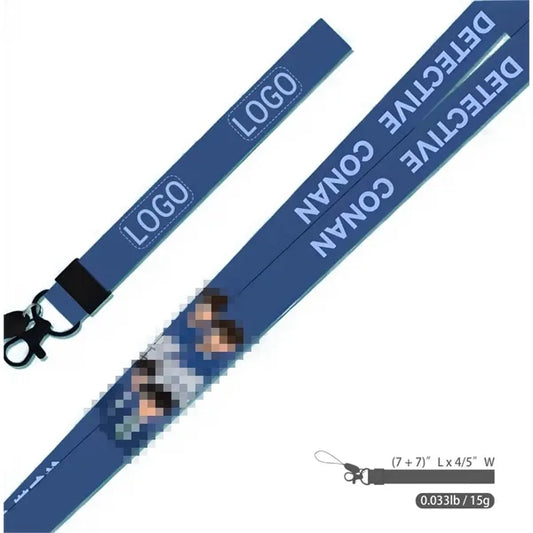 7" Custom Full Color Polyester Lanyard Strap w/Lobster Clasp