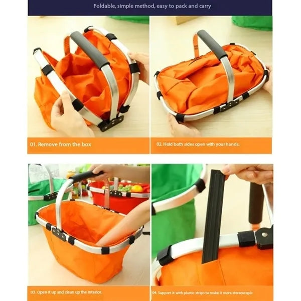 Oxford Cloth Collapsible Shopping Basket