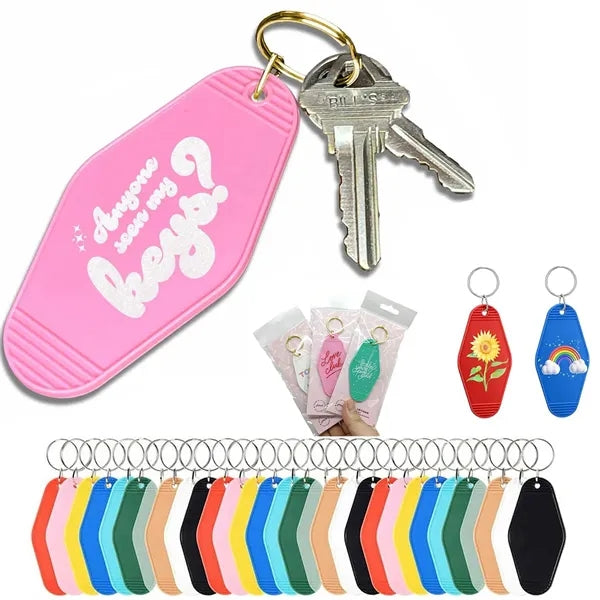Plastic Vintage Diamond Hotel Motel Keychain