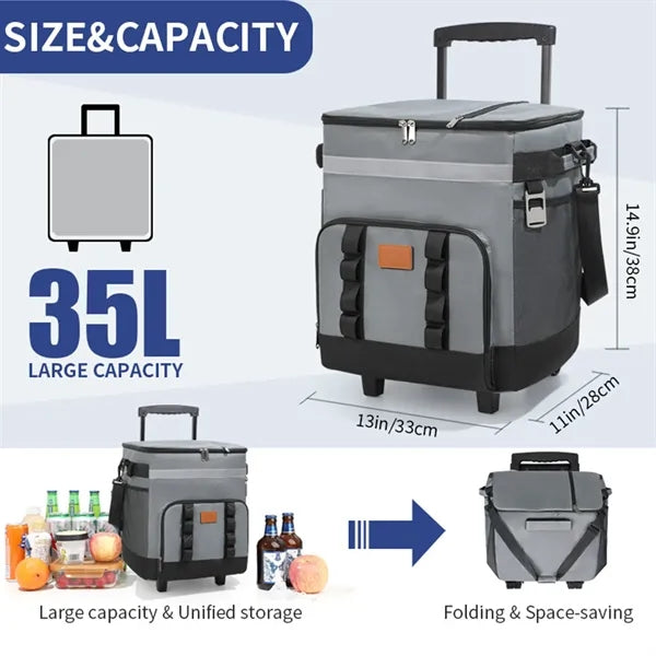 Rolling Cooler Bag With Removable Layers And Handle