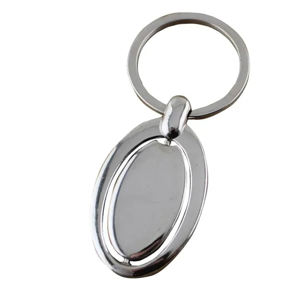 Spinning Oval Metal Keychain