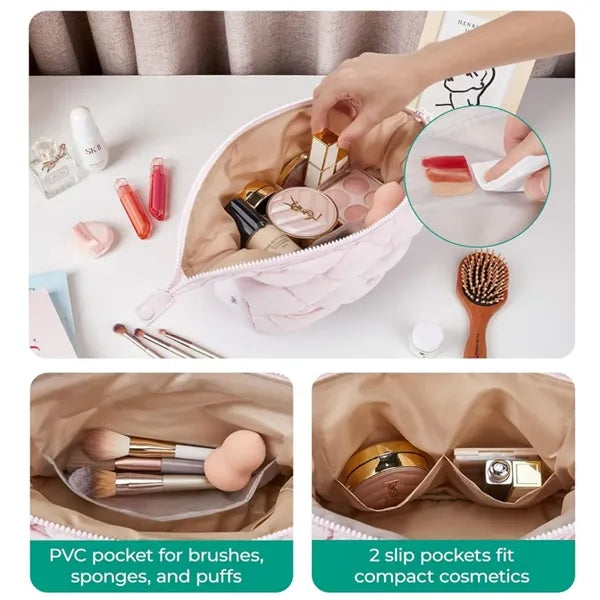 Quilted Travel Makeup Bag