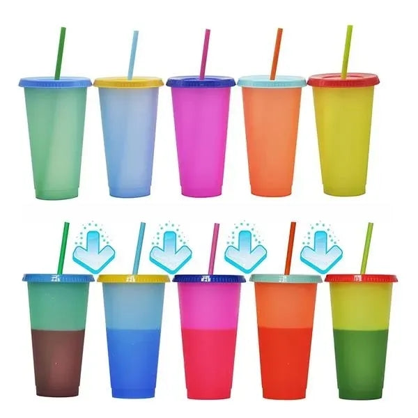 24oz Color Changing Tumbler with Lids and Straws