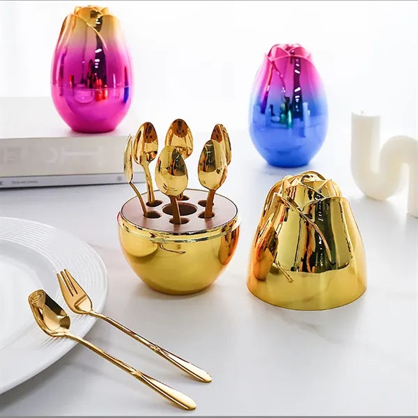 Luxury Stainless Steel Fancy Egg Shaped Silverware Plated