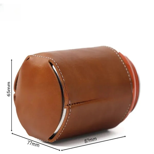 Outdoor Portable Beer Can Bottle Holder PU Leather Non-slip