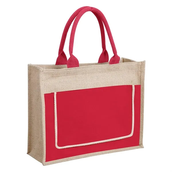 Jute Tote Bag ( 7.87 ''Lx 6 ''W x 12.6 ''H )