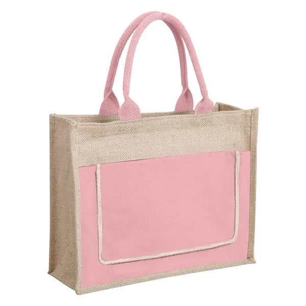 Jute Tote Bag ( 7.87 ''Lx 6 ''W x 12.6 ''H )