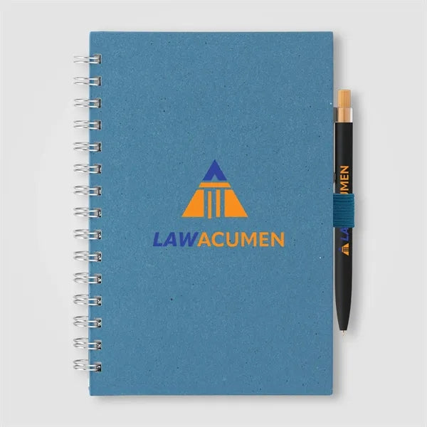 Terra Recycled Cover Spiral A5 Notebook & Reborn Pen Set