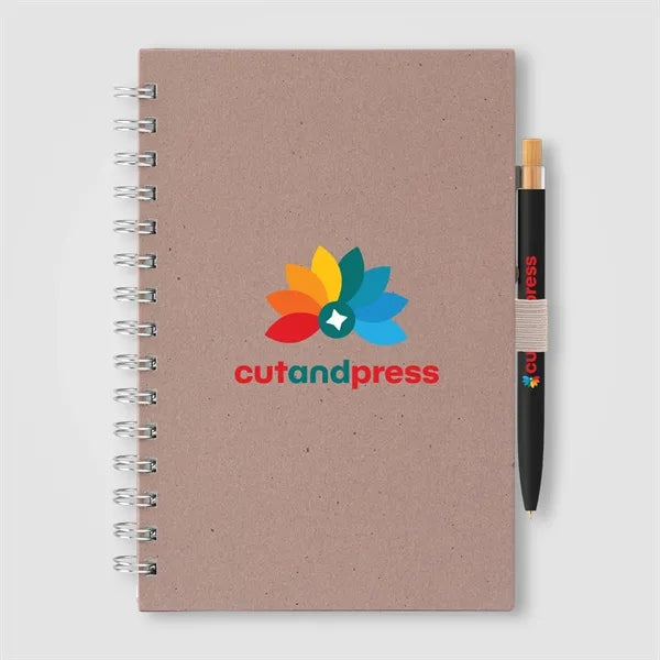 Terra Recycled Cover Spiral A5 Notebook & Reborn Pen Set