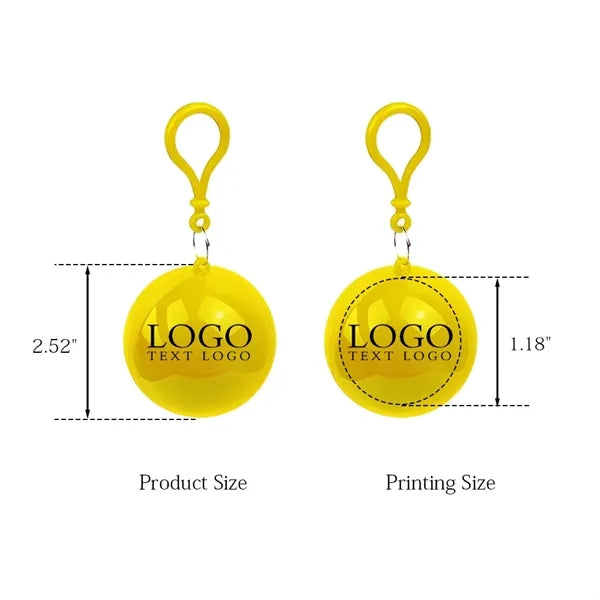 Keychain Ball Poncho Disposable Raincoat