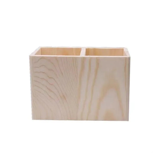 Dual-Compartment Pine Wood Marker Organizer with Custom Logo