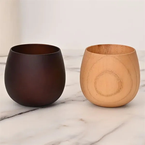 Handcrafted Chinese-Style Wooden Tumbler with Custom Logo