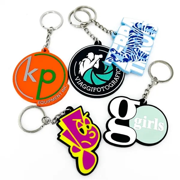 1" 2D Custom Soft PVC Key Tag Keychains