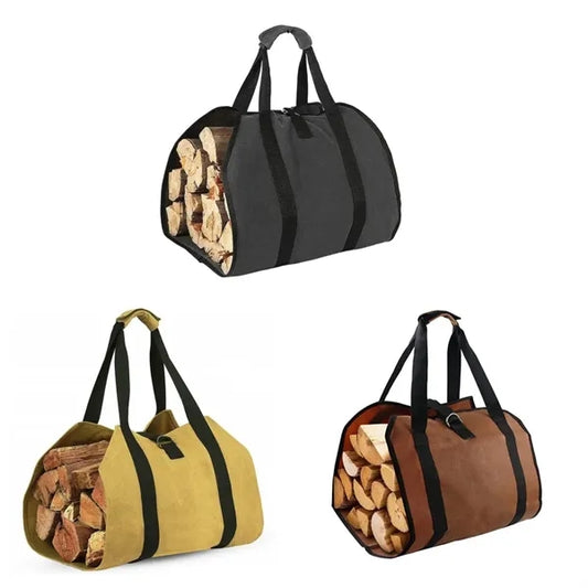 Portable Outdoor Wood Srorage Bag Waterproof Firewood Tote