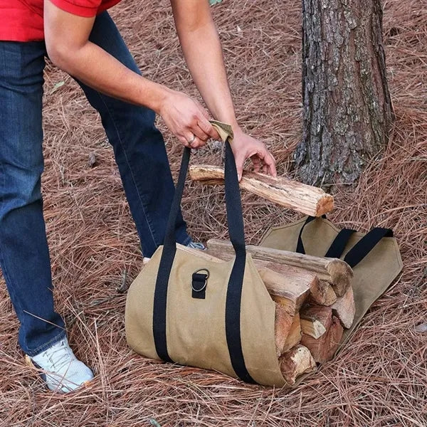 Portable Outdoor Wood Srorage Bag Waterproof Firewood Tote