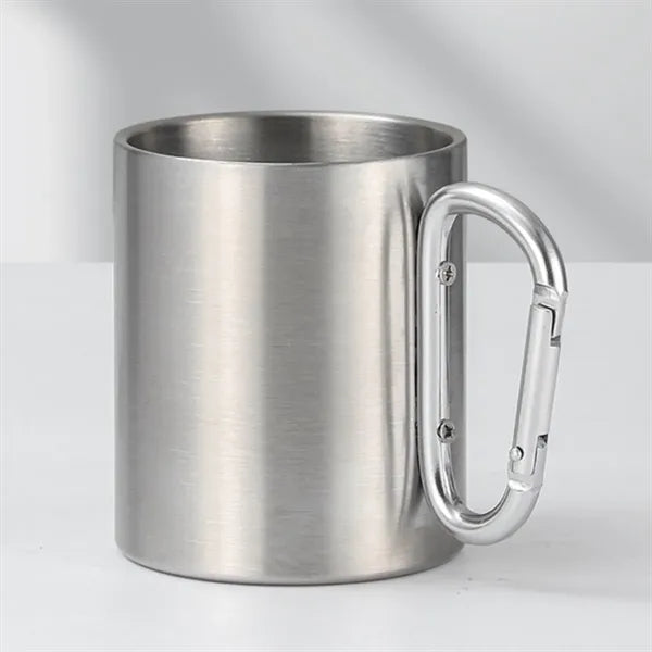 10oz Stainless Steel Camping Cup With Carabiner